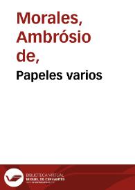 Papeles varios | Biblioteca Virtual Miguel de Cervantes