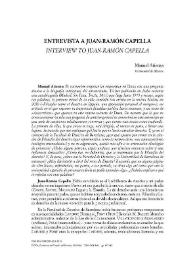 Entrevista a Juan Ramón Capella / Manuel Atienza Rodríguez  | Biblioteca Virtual Miguel de Cervantes