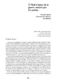 El Madrid épico de la guerra cantado por los poetas 
 / Víctor Fuentes | Biblioteca Virtual Miguel de Cervantes