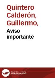 Aviso importante | Biblioteca Virtual Miguel de Cervantes