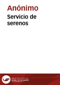 Servicio de serenos | Biblioteca Virtual Miguel de Cervantes