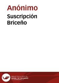 Suscripción Briceño | Biblioteca Virtual Miguel de Cervantes