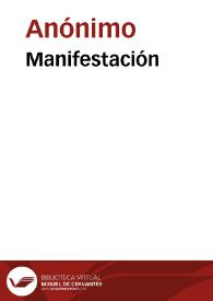 Manifestación | Biblioteca Virtual Miguel de Cervantes