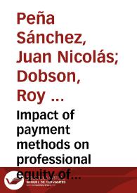 Impact of payment methods on professional equity of physicians | Biblioteca Virtual Miguel de Cervantes