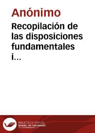 Recopilación de las disposiciones fundamentales i reglamentarias sobre crédito nacional i desamortización de bienes de Manos Muertas: Decreto de 9 de setiembre de 1861 | Biblioteca Virtual Miguel de Cervantes