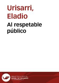 Al respetable público | Biblioteca Virtual Miguel de Cervantes