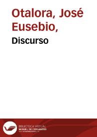 Discurso | Biblioteca Virtual Miguel de Cervantes