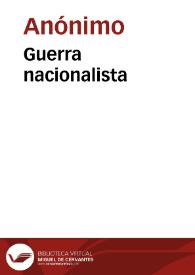 Guerra nacionalista | Biblioteca Virtual Miguel de Cervantes