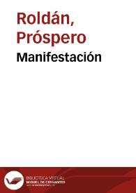 Manifestación | Biblioteca Virtual Miguel de Cervantes