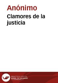 Clamores de la justicia | Biblioteca Virtual Miguel de Cervantes