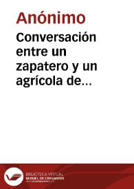 Conversación entre un zapatero y un agrícola de Facatativa sobre la cazería del Sabado Santo | Biblioteca Virtual Miguel de Cervantes