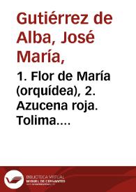 1. Flor de María (orquídea), 2. Azucena roja. Tolima. Flora de tierras calientes | Biblioteca Virtual Miguel de Cervantes