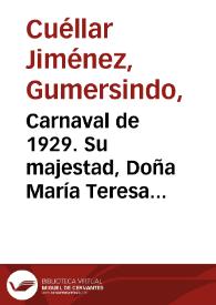 Carnaval de 1929. Su majestad, Doña María Teresa Roldán Fernández y su corte de honor. Foto 1 | Biblioteca Virtual Miguel de Cervantes