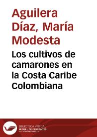 Los cultivos de camarones en la Costa Caribe Colombiana | Biblioteca Virtual Miguel de Cervantes