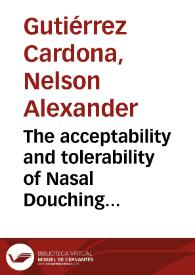 The acceptability and tolerability of Nasal Douching in Children with Allergic Rhinitis: a systematic review | Biblioteca Virtual Miguel de Cervantes