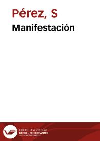 Manifestación | Biblioteca Virtual Miguel de Cervantes