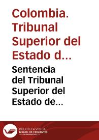 Sentencia del Tribunal Superior del Estado de Cundinamarca | Biblioteca Virtual Miguel de Cervantes