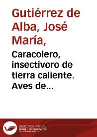 Caracolero, insectívoro de tierra caliente. Aves de las tierras calientes | Biblioteca Virtual Miguel de Cervantes