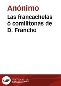 Las francachelas ó comilitonas de D. Francho | Biblioteca Virtual Miguel de Cervantes