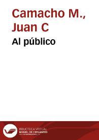 Al público | Biblioteca Virtual Miguel de Cervantes