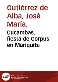 Cucambas, fiesta de Corpus en Mariquita | Biblioteca Virtual Miguel de Cervantes