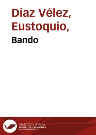 Bando | Biblioteca Virtual Miguel de Cervantes