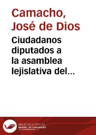 Ciudadanos diputados a la asamblea lejislativa del estado S. de Cundinamarca: 28 de Octubre de 1879 | Biblioteca Virtual Miguel de Cervantes