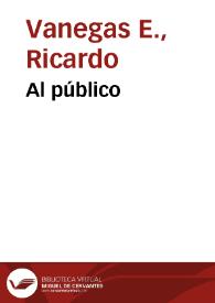 Al público | Biblioteca Virtual Miguel de Cervantes