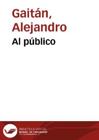 Al público | Biblioteca Virtual Miguel de Cervantes