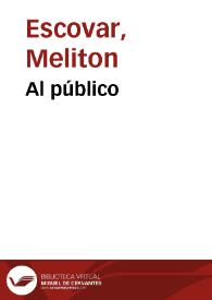 Al público | Biblioteca Virtual Miguel de Cervantes