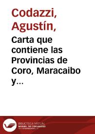 Carta que contiene las Provincias de Coro, Maracaibo y Mérida divididas por cantones | Biblioteca Virtual Miguel de Cervantes