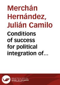 Conditions of success for political integration of violent groups; lessons learnt for the case of Colombia | Biblioteca Virtual Miguel de Cervantes