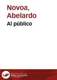 Al público | Biblioteca Virtual Miguel de Cervantes