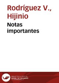 Notas importantes | Biblioteca Virtual Miguel de Cervantes