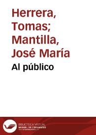 Al público | Biblioteca Virtual Miguel de Cervantes