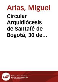 Circular Arquidiócesis de Santafé de Bogotá, 30 de junio de 1863 | Biblioteca Virtual Miguel de Cervantes