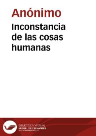 Inconstancia de las cosas humanas | Biblioteca Virtual Miguel de Cervantes