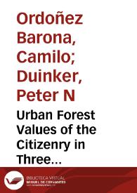 Urban Forest Values of the Citizenry in Three Colombian Cities | Biblioteca Virtual Miguel de Cervantes