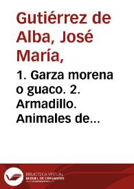 1. Garza morena o guaco. 2. Armadillo. Animales de tierra caliente | Biblioteca Virtual Miguel de Cervantes