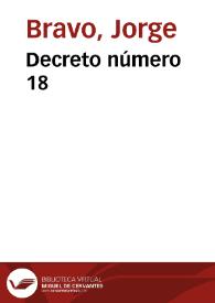 Decreto número 18 | Biblioteca Virtual Miguel de Cervantes