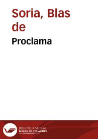 Proclama | Biblioteca Virtual Miguel de Cervantes