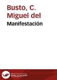 Manifestación | Biblioteca Virtual Miguel de Cervantes