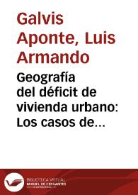 Geografía del déficit de vivienda urbano: Los casos de Barranquilla y Soledad | Biblioteca Virtual Miguel de Cervantes