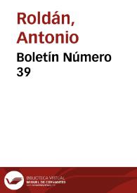 Boletín Número 39 | Biblioteca Virtual Miguel de Cervantes