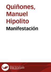 Manifestación | Biblioteca Virtual Miguel de Cervantes