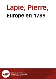 Europe en 1789 | Biblioteca Virtual Miguel de Cervantes