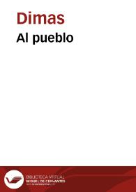 Al pueblo | Biblioteca Virtual Miguel de Cervantes