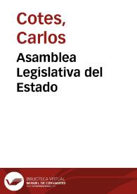 Asamblea Legislativa del Estado | Biblioteca Virtual Miguel de Cervantes