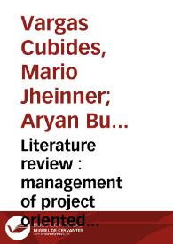 Literature review : management of project oriented organisations | Biblioteca Virtual Miguel de Cervantes