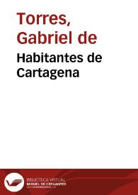 Habitantes de Cartagena | Biblioteca Virtual Miguel de Cervantes